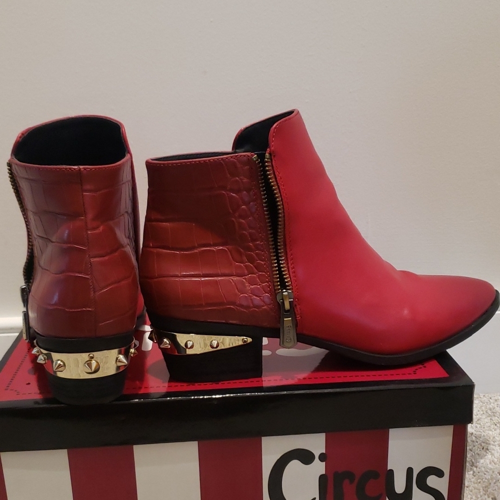 Sam Edelman Highland Boots, Red